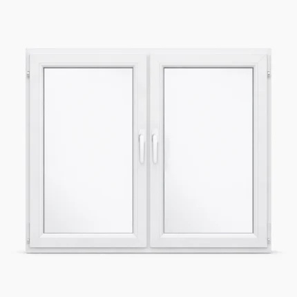 Dvokrilni prozor sa stubom i ručicama