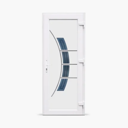 Jednokrilna-ulazna-vrata-desna-Inox 70 Stop Sol plavi peskareno