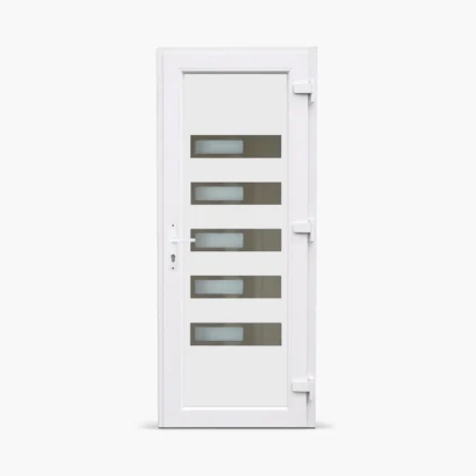 Jednokrilna-ulazna-vrata-desna-Inox Line 28 Satinato