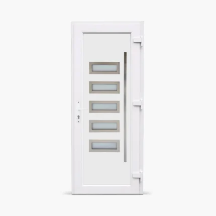 Jednokrilna-ulazna-vrata-desna-Inox Line 43 Satinato